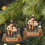 Hooked On Grandpa, Personalized Custom Acrylic Ornament, Gift For Grandpa - 4