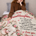 To My Granddaughter Elephant Blanket, Personalized Gift For Granddaughter - 2