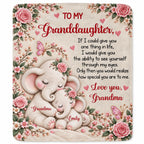 To My Granddaughter Elephant Blanket, Personalized Gift For Granddaughter - 10