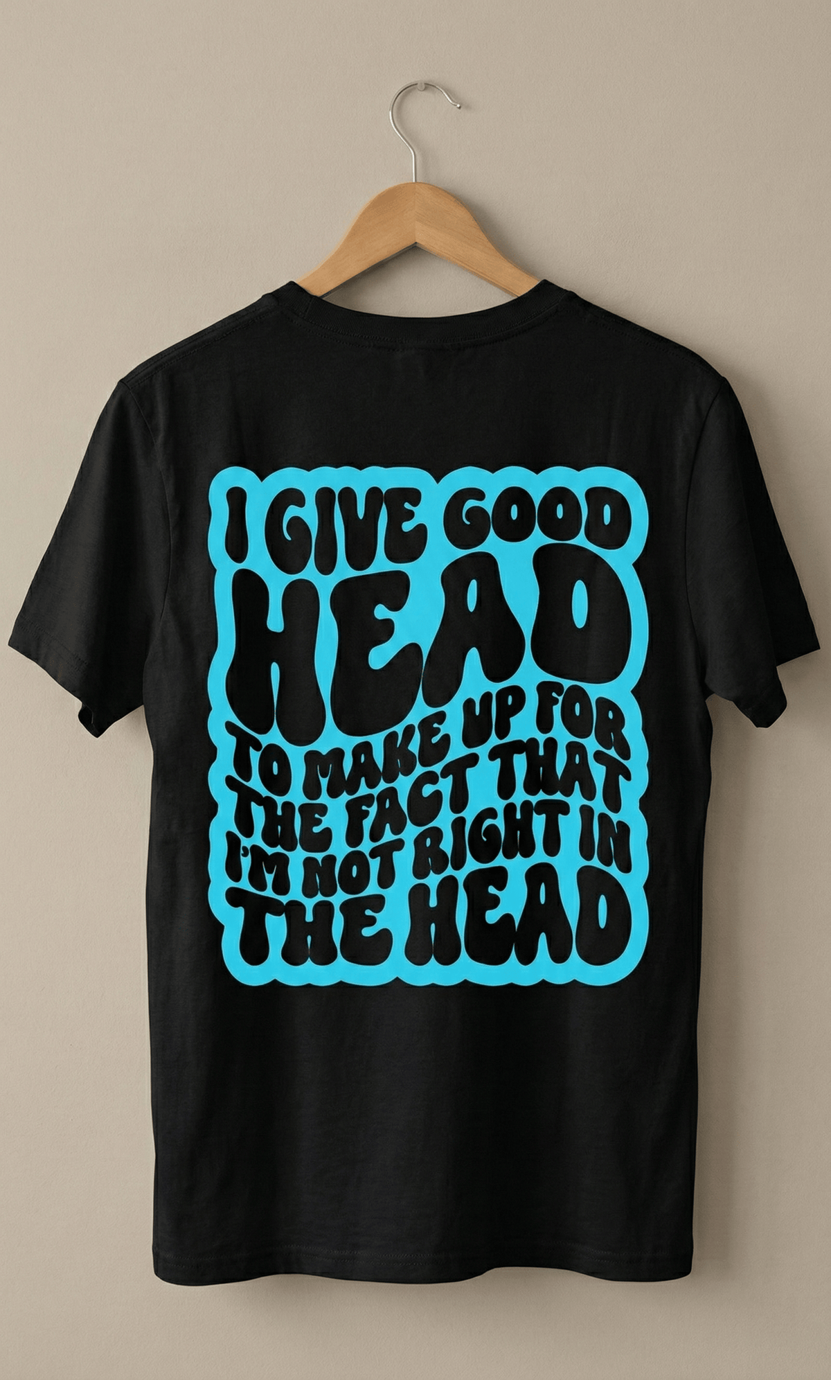 funny shirt not right in the head humor retro wavy lettering sarcasm short sleeve