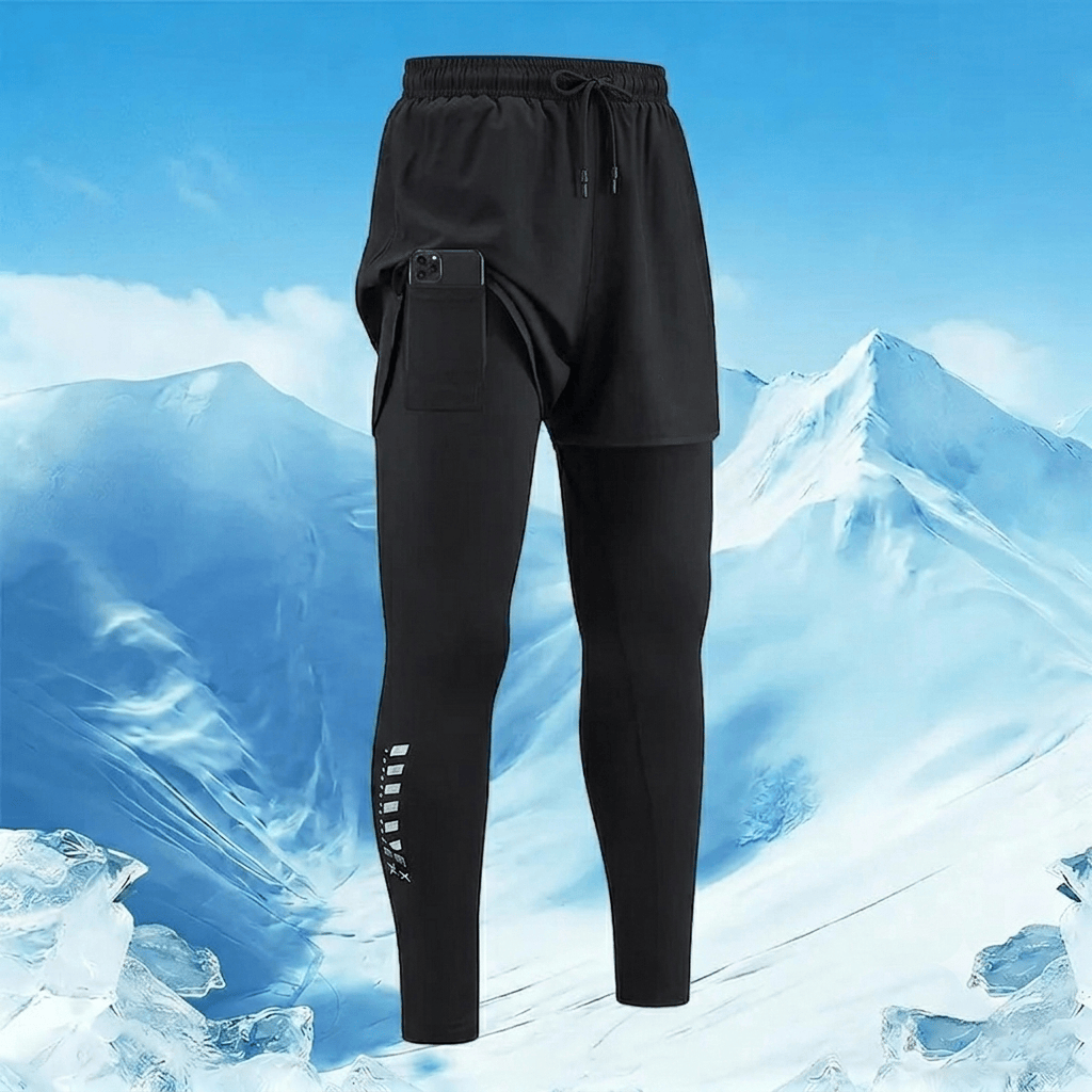 Mens Breathable Workout Set 2-in-1 Running Tights for Gym Training