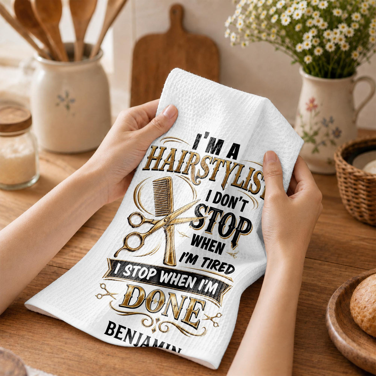I'm A Hairstylist I Don't Stop, Personalized Kitchen Towel, Gift For Hairdressers - 2