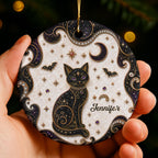 Mystical Black Cat Mosaic, Ceramic Ornament, Gift For Cat Lovers - 3