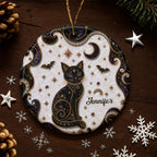 Mystical Black Cat Mosaic, Ceramic Ornament, Gift For Cat Lovers - 4