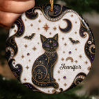 Mystical Black Cat Mosaic, Ceramic Ornament, Gift For Cat Lovers - 5
