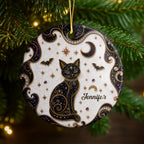 Mystical Black Cat Mosaic, Ceramic Ornament, Gift For Cat Lovers - 6
