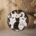 Mystical Black Cat Mosaic, Ceramic Ornament, Gift For Cat Lovers - 7
