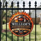 My Backyard Bar & Grill, Personalized Metal Sign, Gift For Dad And BBQ Lovers - 8