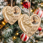 On Angel's Wings, Personalized Custom Wood Ornament, Memorial Gift - 7