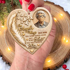 On Angel's Wings, Personalized Custom Wood Ornament, Memorial Gift - 10