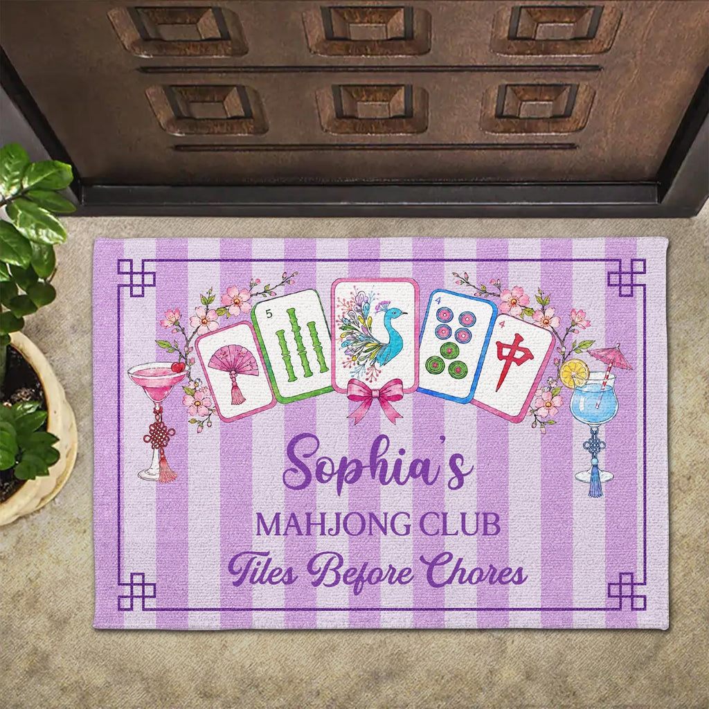 My Mahjong Club Tiles Before Chores, Doormat, Gift for Mahjong Lovers - 6