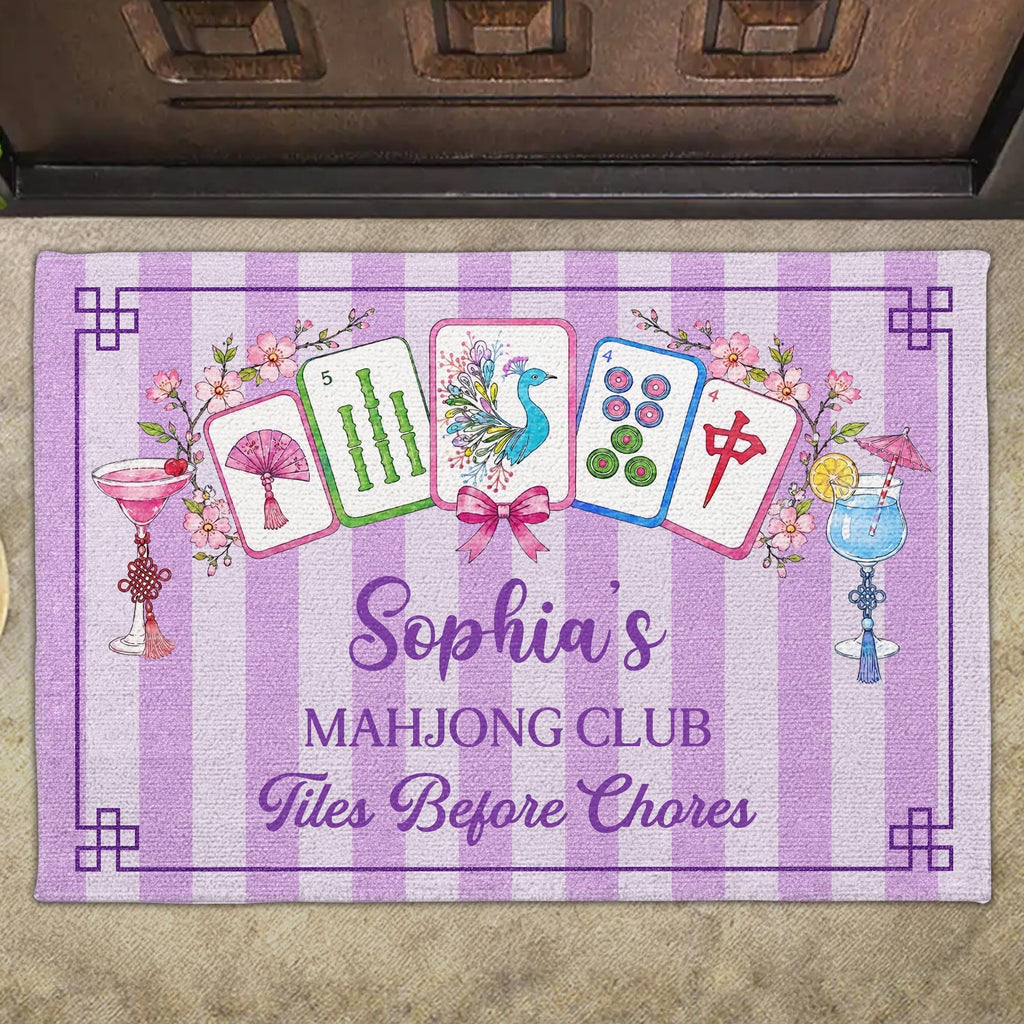 My Mahjong Club Tiles Before Chores, Doormat, Gift for Mahjong Lovers - 5