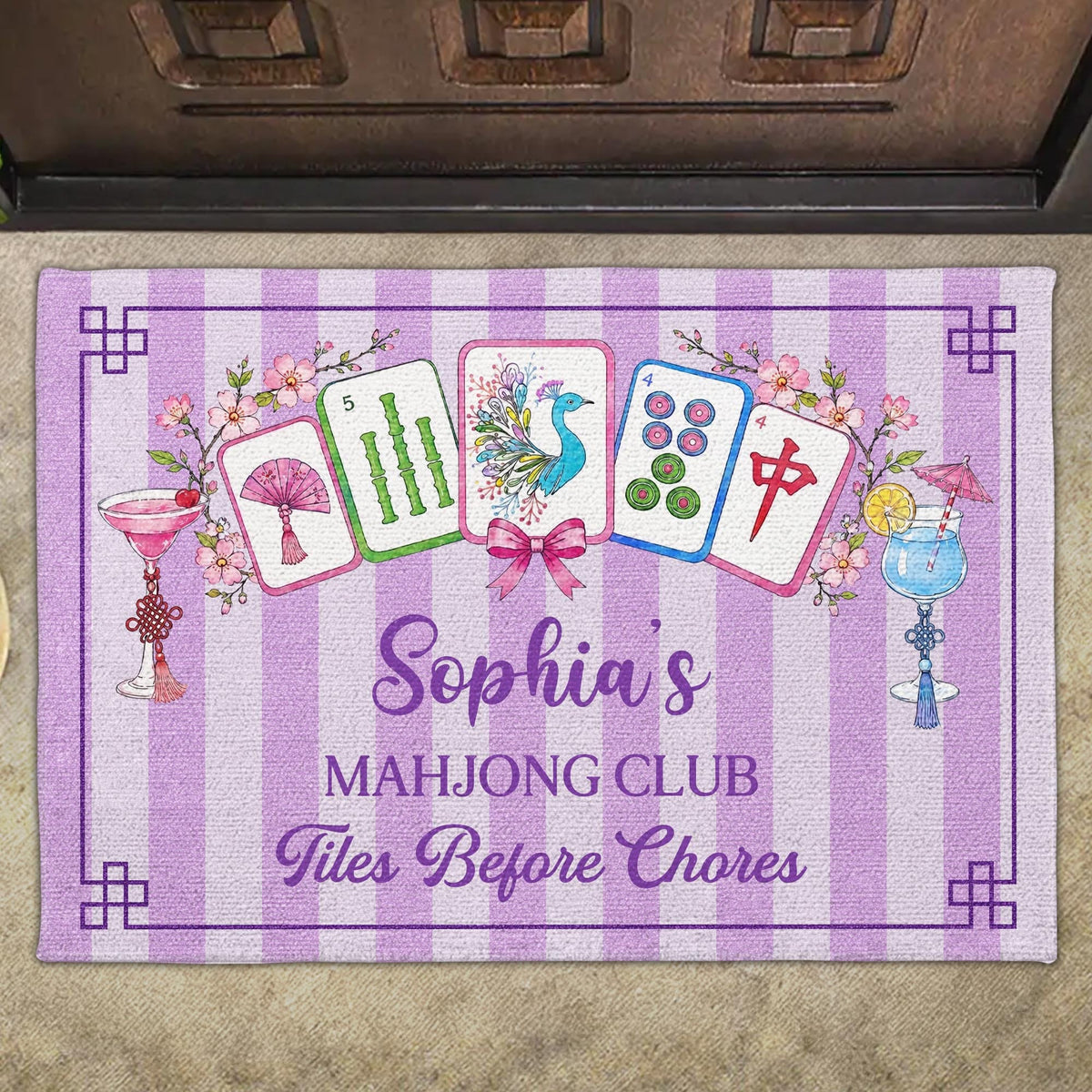 My Mahjong Club Tiles Before Chores, Doormat, Gift for Mahjong Lovers - 5