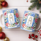 Mahjong Letter And Floral Initial, Personalized Coffee Mug, Gift For Mahjong Lovers - 7