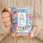 Mahjong Letter And Floral Initial, Personalized Coffee Mug, Gift For Mahjong Lovers - 9