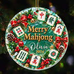 Merry Mahjong, Personalized Custom Acrylic Ornament, Gift For Mahjong Lovers - 4