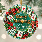 Merry Mahjong, Personalized Custom Acrylic Ornament, Gift For Mahjong Lovers - 3