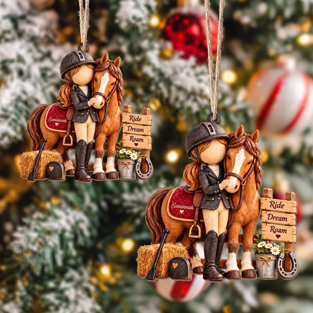 Ride Dream Roam, Personalized Custom Wood Ornament, Gift For Horse Lovers - 9