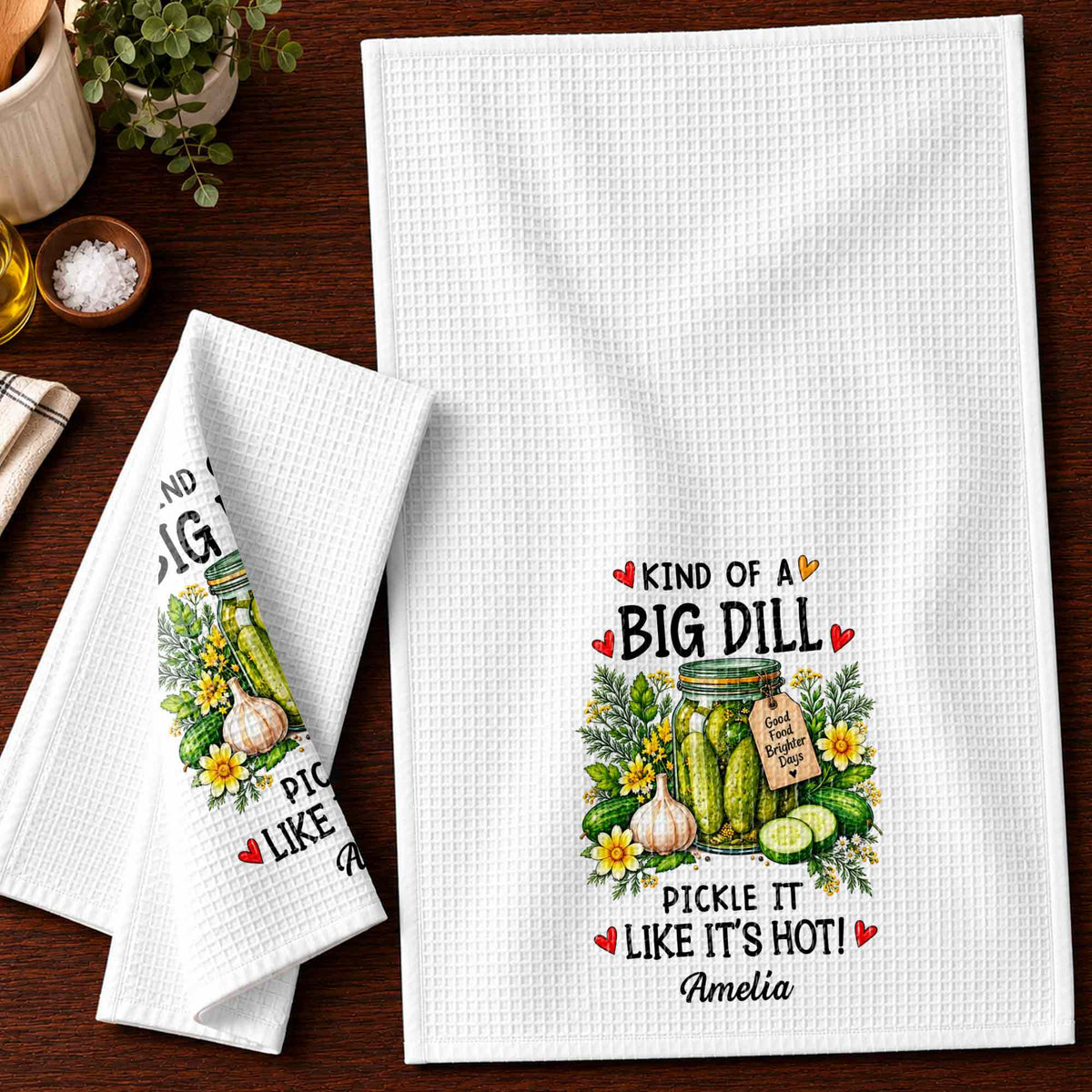 Kind Of A Big Dill, Personalized Kitchen Towel, Gift For Pickle Lovers - 9