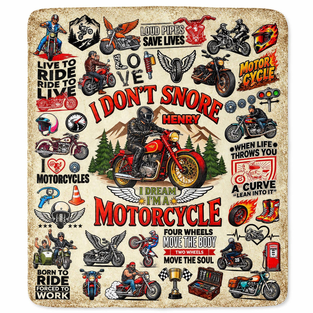 I Don't Snore I Dream I'm A Motorcycle, Personalized Blanket, Gift For Him - 12