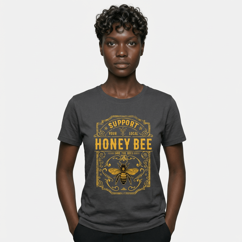 Women's Honey Bee Round Neck Graphic Tee