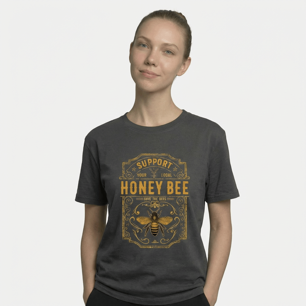 Women's Honey Bee Round Neck Graphic Tee