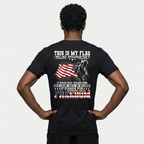 Vintage Patriotic American Flag & Soldier Print T-Shirt