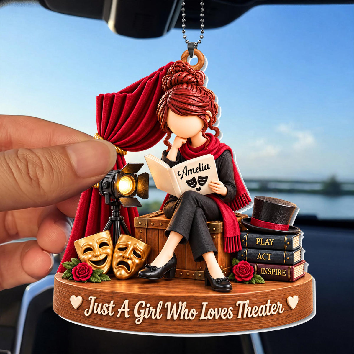Just A Girl Who Loves Theater, Car Hanging Ornament, Gift For Theater Lovers - 2