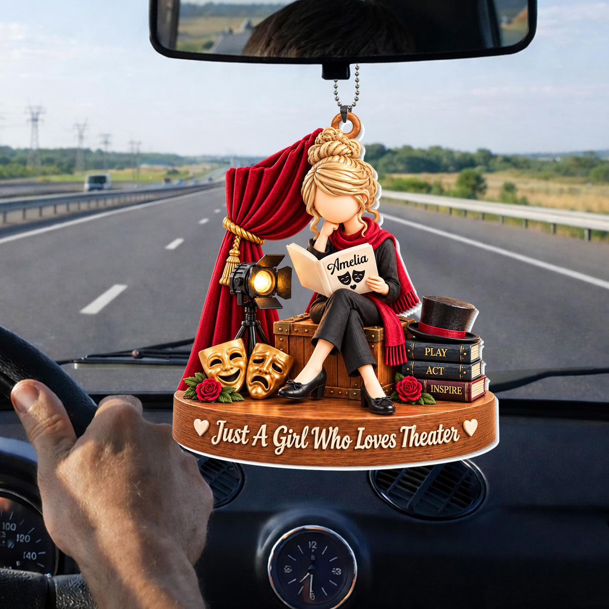 Just A Girl Who Loves Theater, Car Hanging Ornament, Gift For Theater Lovers - 3
