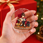 Just A Girl Who Loves Theater, Circle Glass Ornament, Gift For Actresses - 4