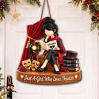 Just A Girl Who Loves Theater, Wood Sign, Gift For Theater Lovers - 1