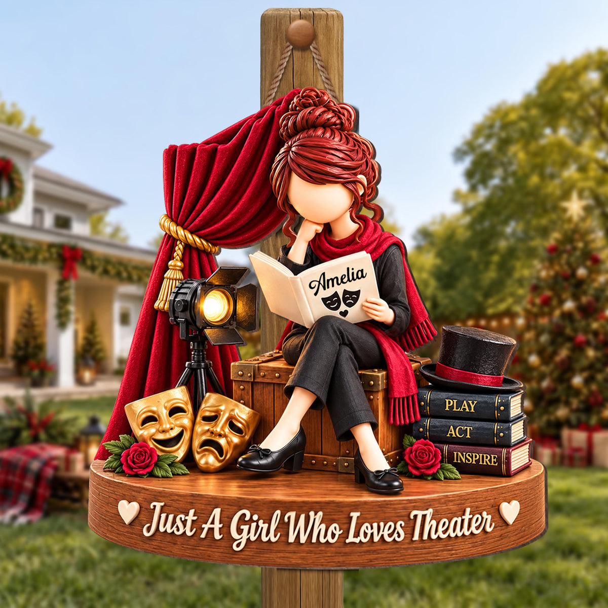 Just A Girl Who Loves Theater, Wood Sign, Gift For Theater Lovers - 2