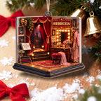 When Moonbeams Melt In Tea, Custom Wood Ornament, Gift For Theater Lovers - 6