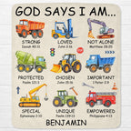 God Says I Am Construction Blanket, Personalized Gift For Kid Lovers - 3