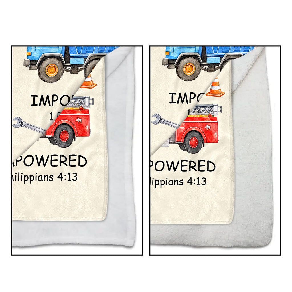 God Says I Am Construction Blanket, Personalized Gift For Kid Lovers - 6