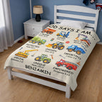 God Says I Am Construction Blanket, Personalized Gift For Kid Lovers - 8