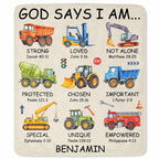 God Says I Am Construction Blanket, Personalized Gift For Kid Lovers - 12