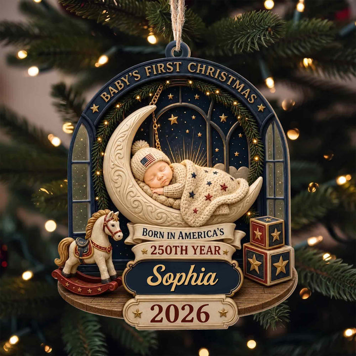 Baby's First Christmas, Custom Wood Ornament, Gift For New Parents