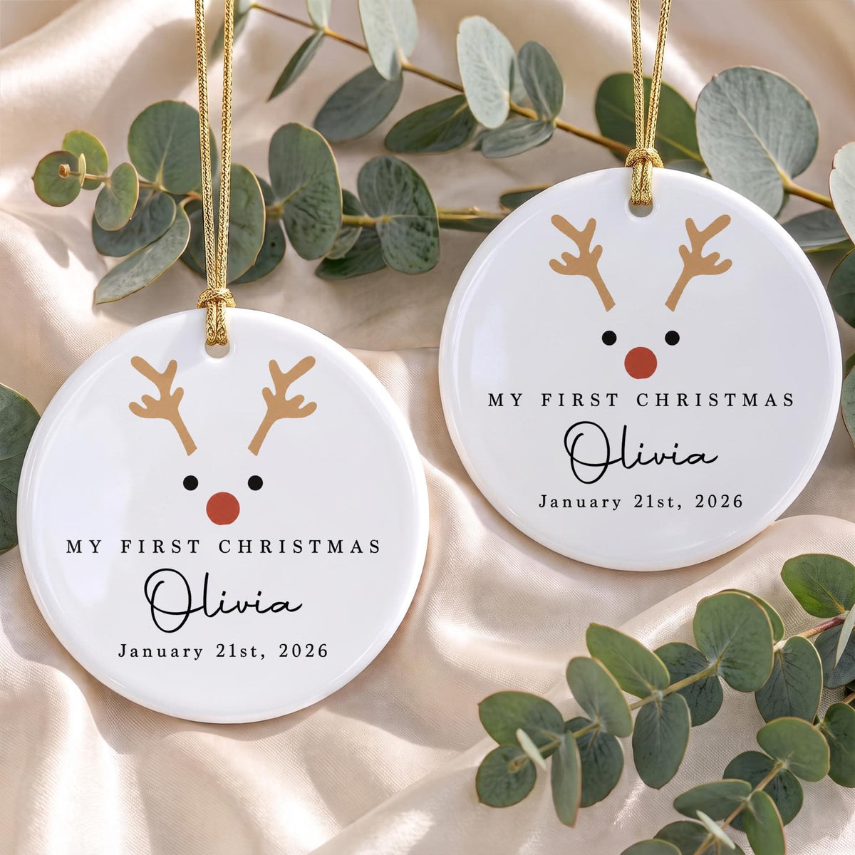 My First Christmas, Ceramic Ornament, Gift For Baby and New Parents - 4