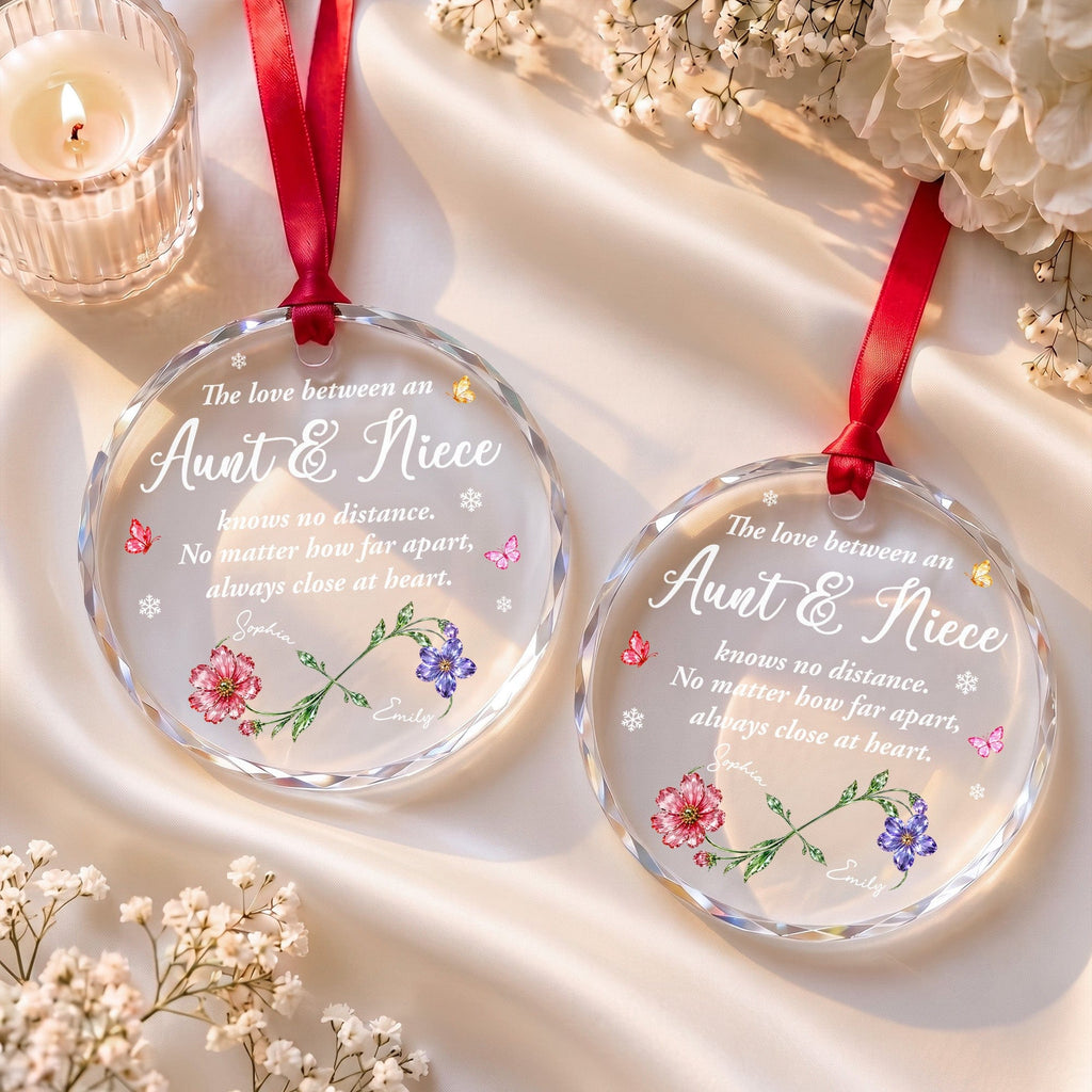 The Love Between An Aunt And Niece, Glass Ornament, Gift For Family - 9
