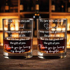 Almagems Personalized "To My Son In Law" Whiskey Glass - Custom 11oz Rocks Glass Cup - Birthday, Wedding, Christmas Gift for Son-in-Law - 2