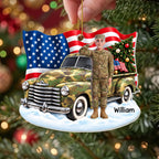 Saluting With Pride And Honor, Personalized Ornament, Gift For Veterans - 2