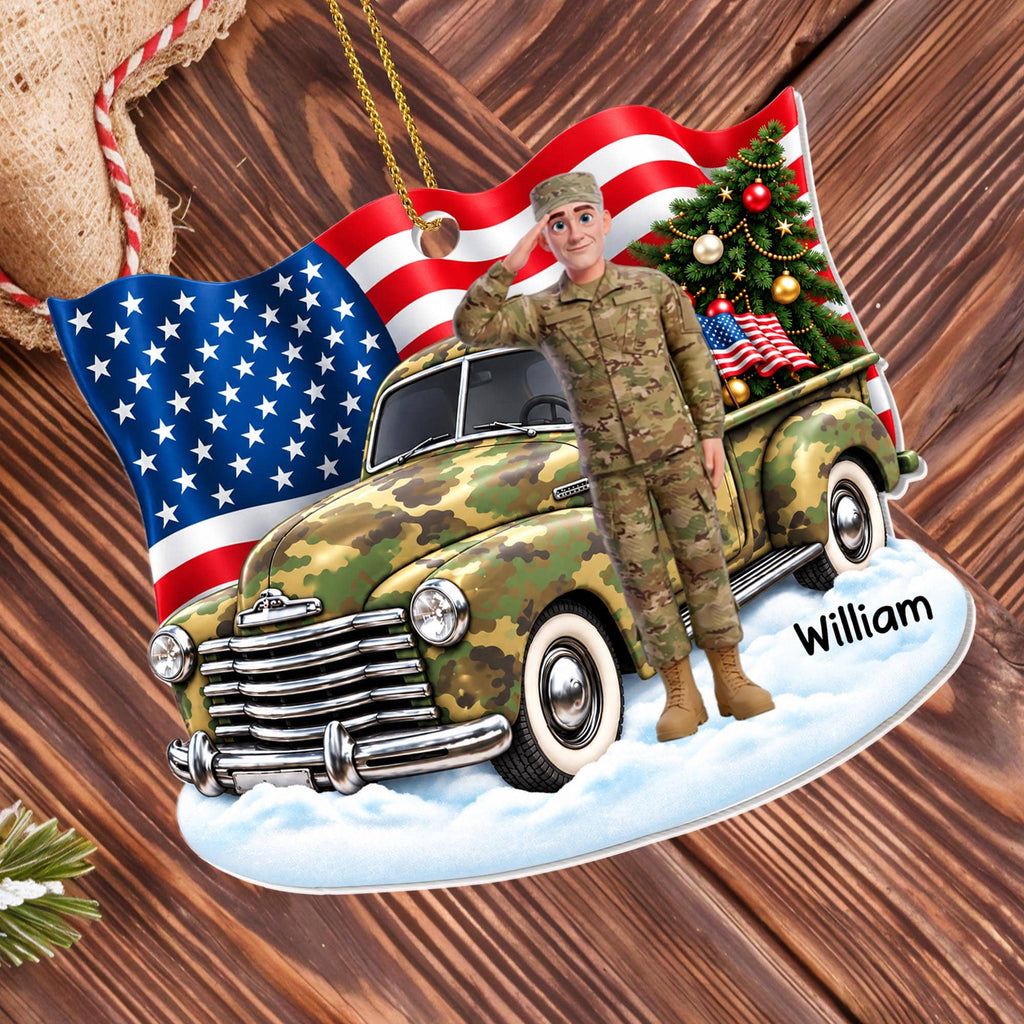 Saluting With Pride And Honor, Personalized Ornament, Gift For Veterans - 3