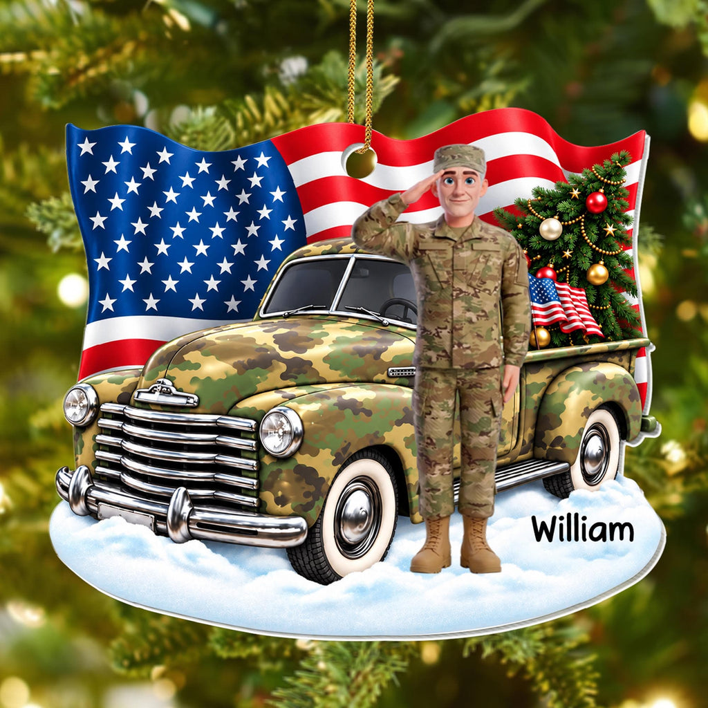 Saluting With Pride And Honor, Personalized Ornament, Gift For Veterans - 1