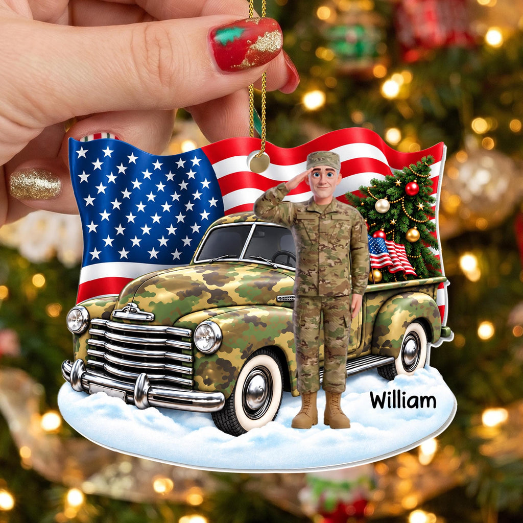 Saluting With Pride And Honor, Personalized Ornament, Gift For Veterans - 6