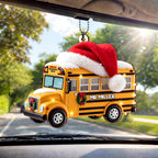 School Bus, Personalized Custom Wood Ornament, Gift For Bus Driver - 1