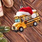 School Bus, Personalized Custom Wood Ornament, Gift For Bus Driver - 10