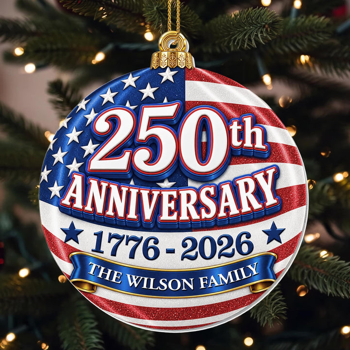 Anniversary Our Family, Personalized Custom Acrylic Ornament, Gift For Families