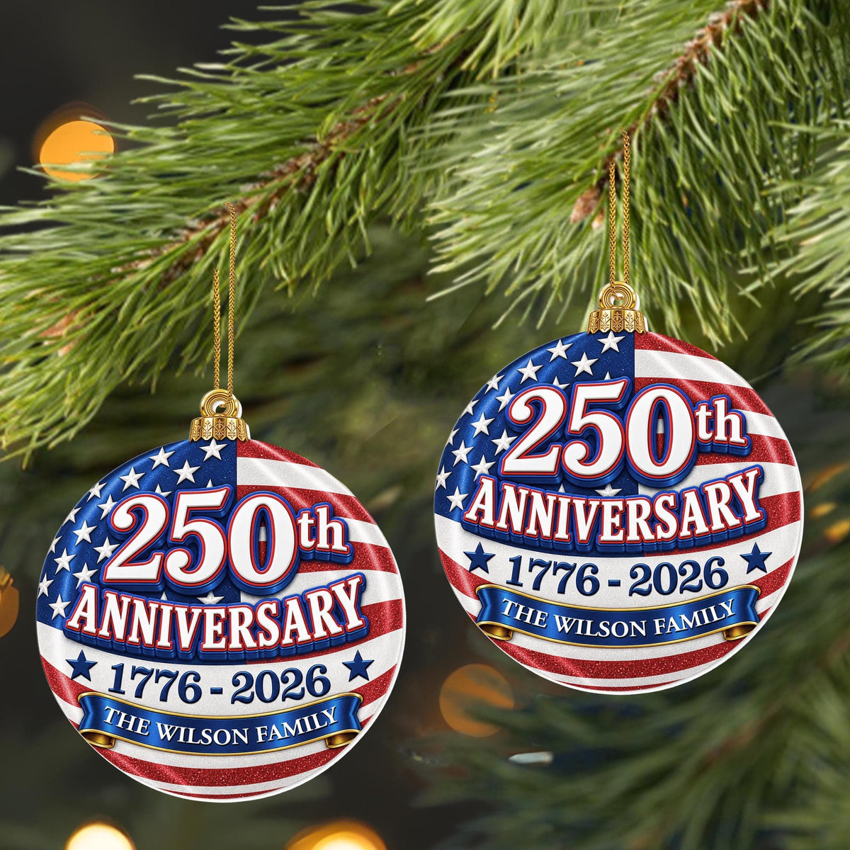 Anniversary Our Family, Personalized Custom Acrylic Ornament, Gift For Families - 5