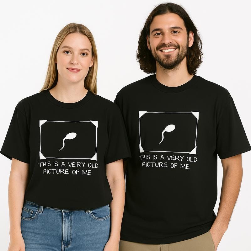 Funny Sperm Graphic Tee | ‘Very Old Picture of Me’ Casual T-Shirt | Trendy Unisex Streetwear